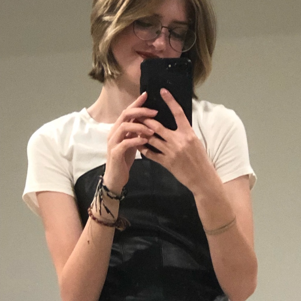 Corset-Style Faux Leather Top